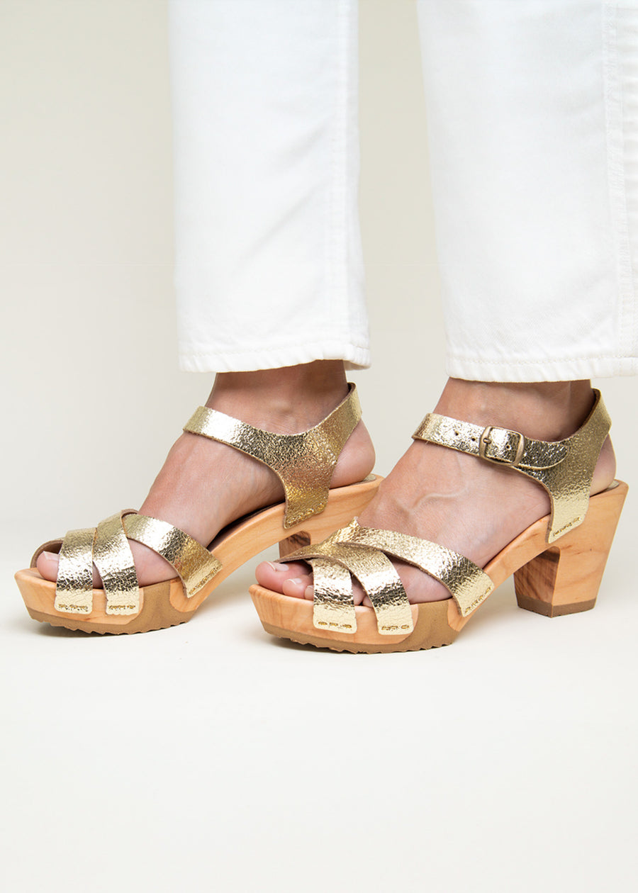 BOSABO - Mules À Talons Angie Doré