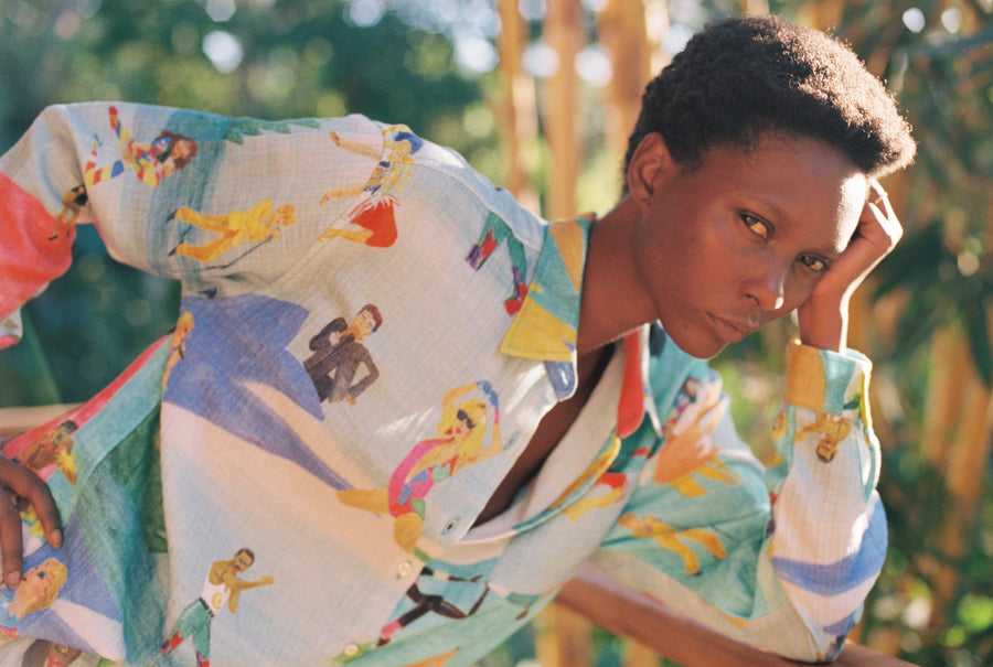 L'ÎLE BLEUE - BLOUSE POUR FEMME 80S MULTICOLORE