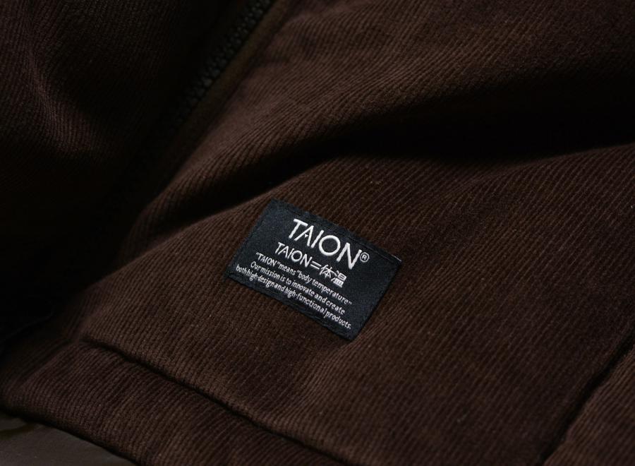 Doudoune homme Taion Work en velours côtelé marron, deuxième vue