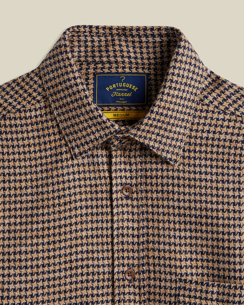 PORTUGUESE FLANNEL - Abstract Pied Poule Navy