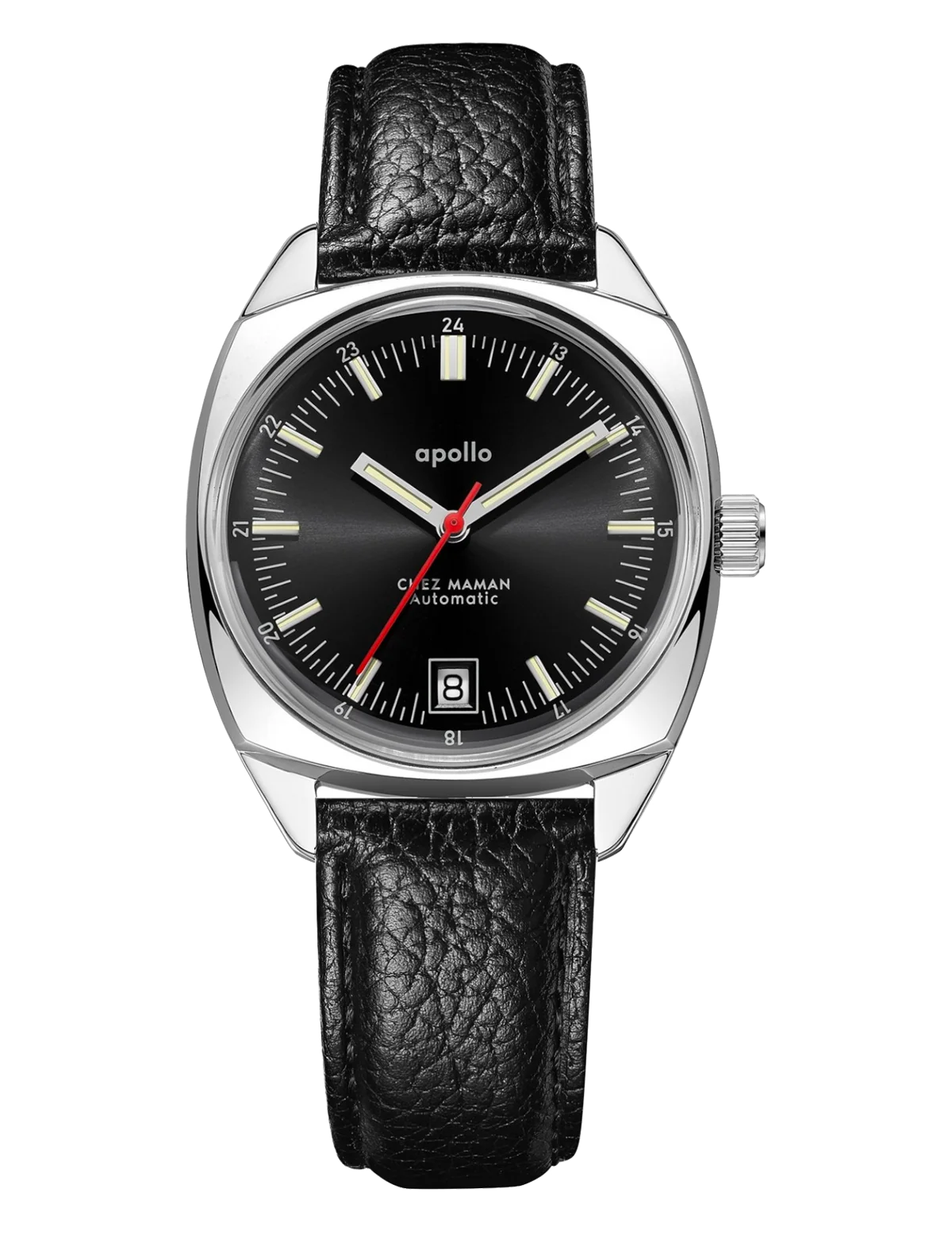 Montre Chez Maman Apollo Black Sand cuir, vue principale