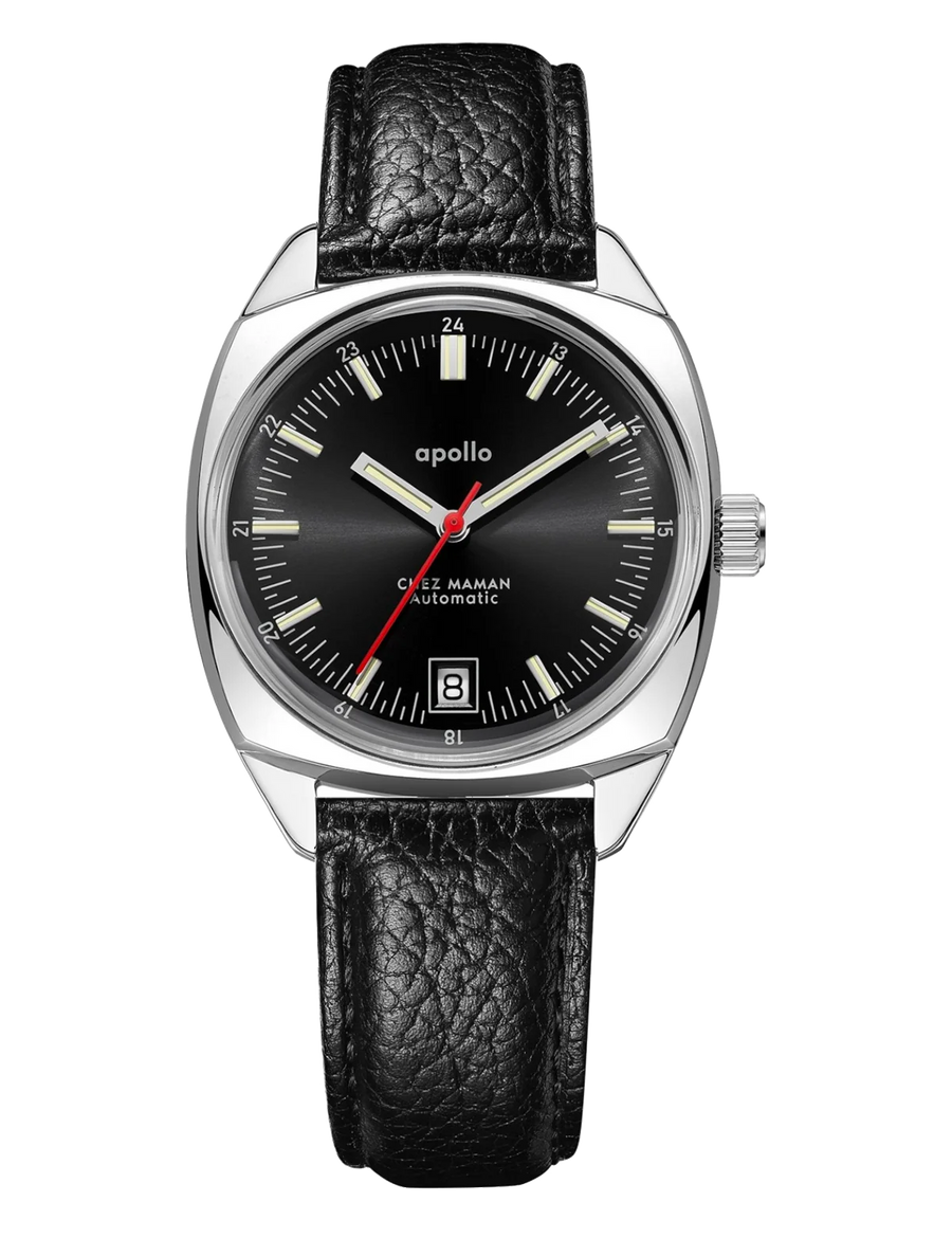 Montre Chez Maman Apollo Black Sand cuir, vue principale