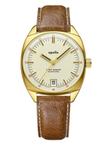CHEZ MAMAN - MONTRE APOLLO GOLD MOON - CUIR MARRON