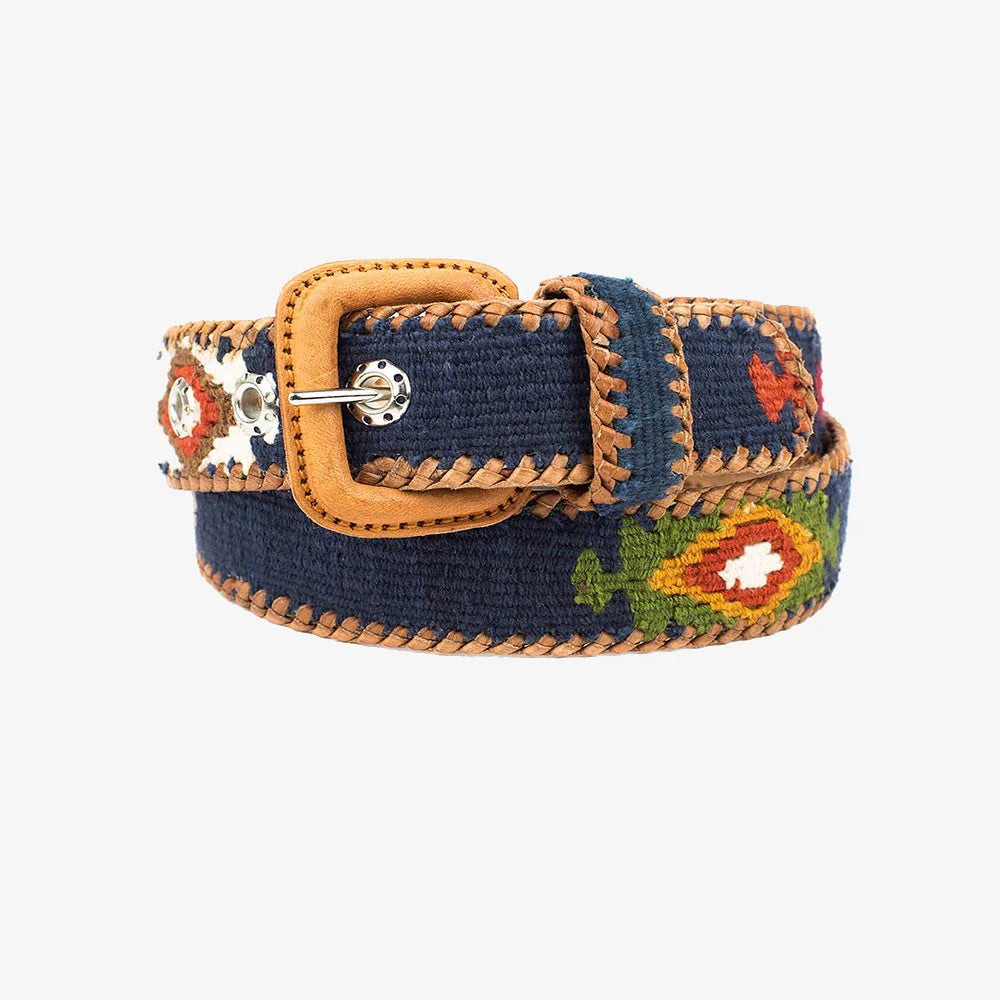 Ceinture tissée unisexe La Mansa Bleu Marine, vue principale