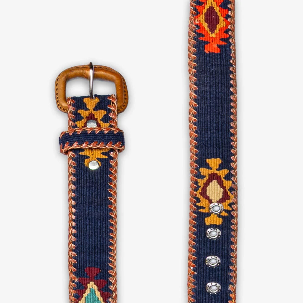 Ceinture tissée unisexe La Mansa Bleu Marine, deuxième vue