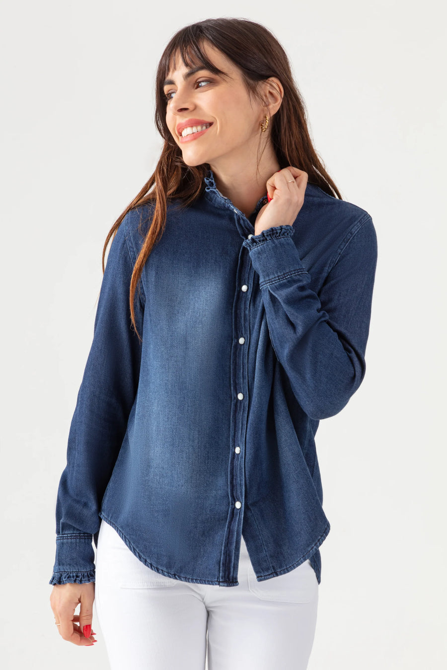 ACQUAVERDE - CHEMISE GABY EN JEAN - HAND BRUSHED