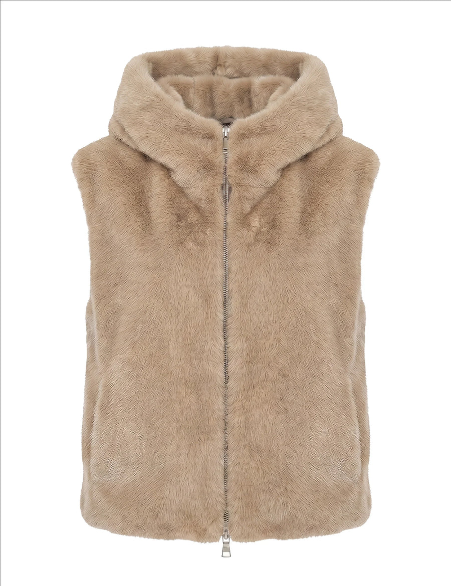 Gilet sans manches Ashley Blonde N°8 en fourrure synthétique