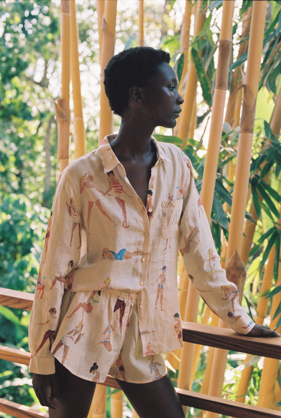 G.KERO - SHORT POUR FEMME EN LIN PLAGE