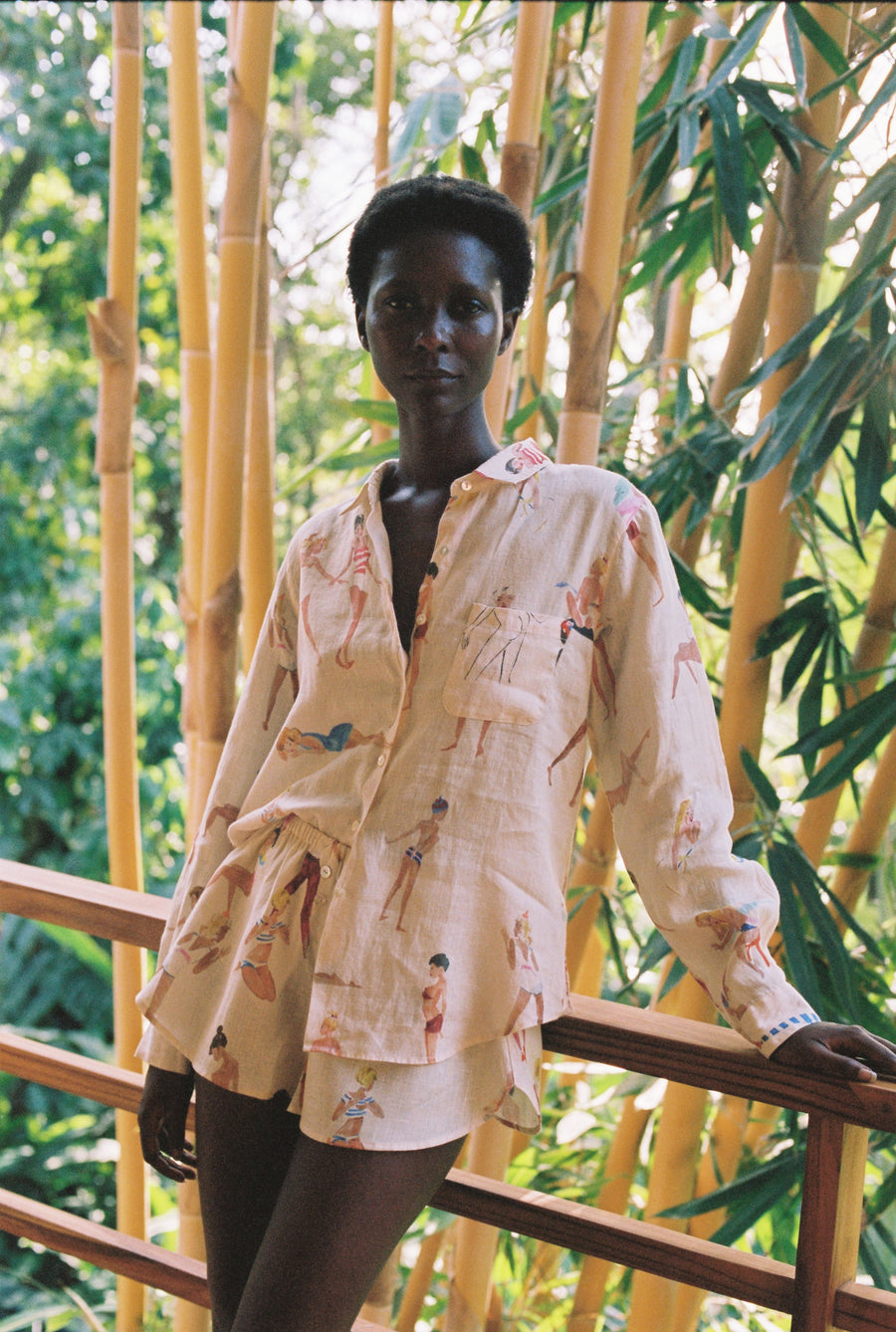 G.KERO - MULTICOLORED BEAUTIFUL GIRL LINEN BLOUSE