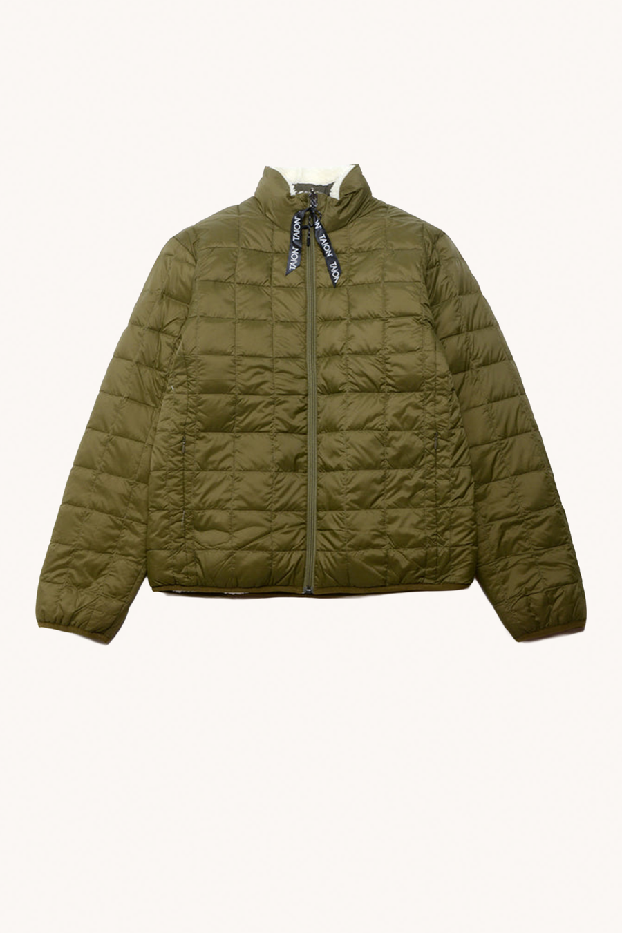 TAION - Reversible Boa Jacket Olive Ivory
