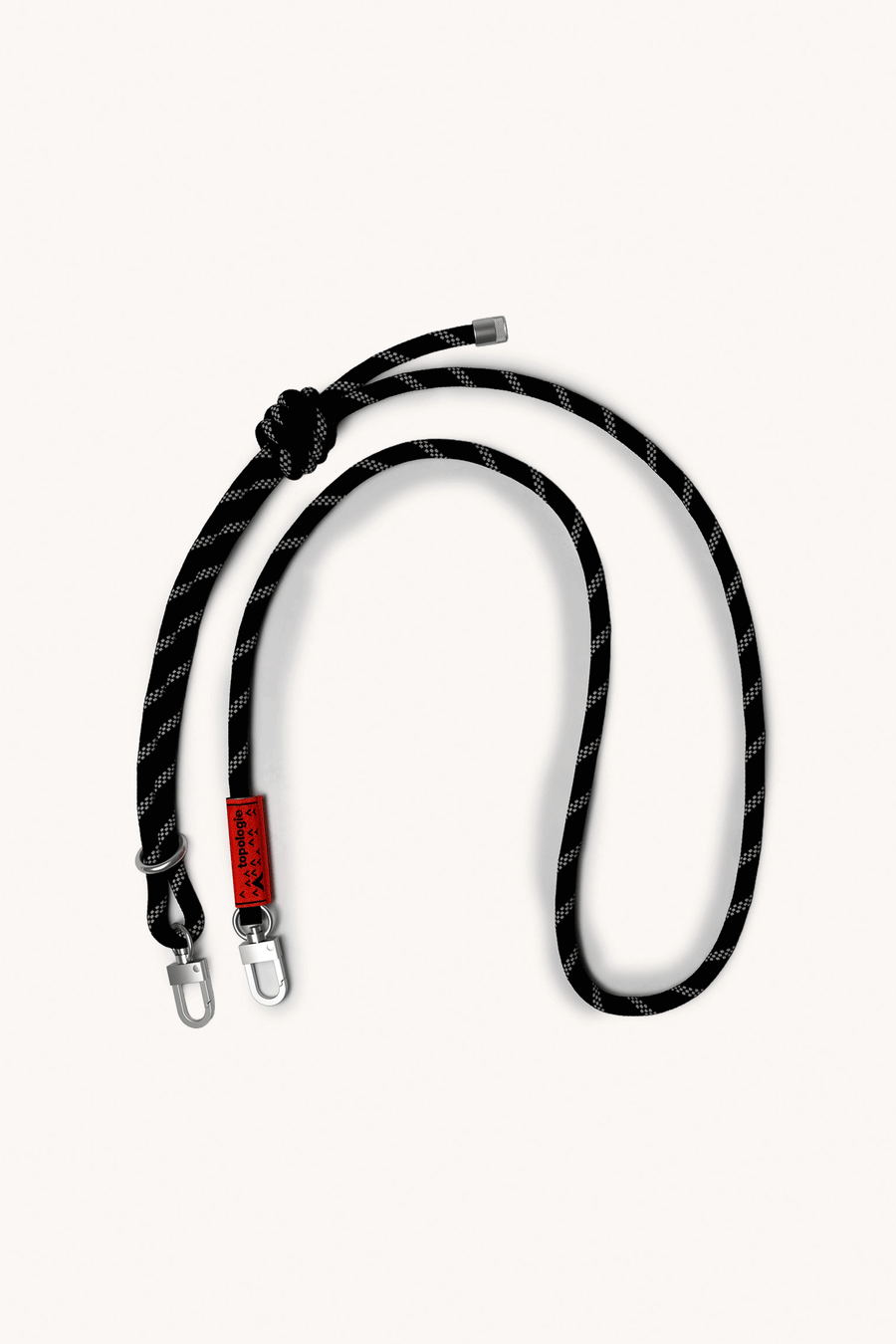 TOPOLOGIE - CORDON 8MM STRAPS ROPE BLACK REFLECTIVE