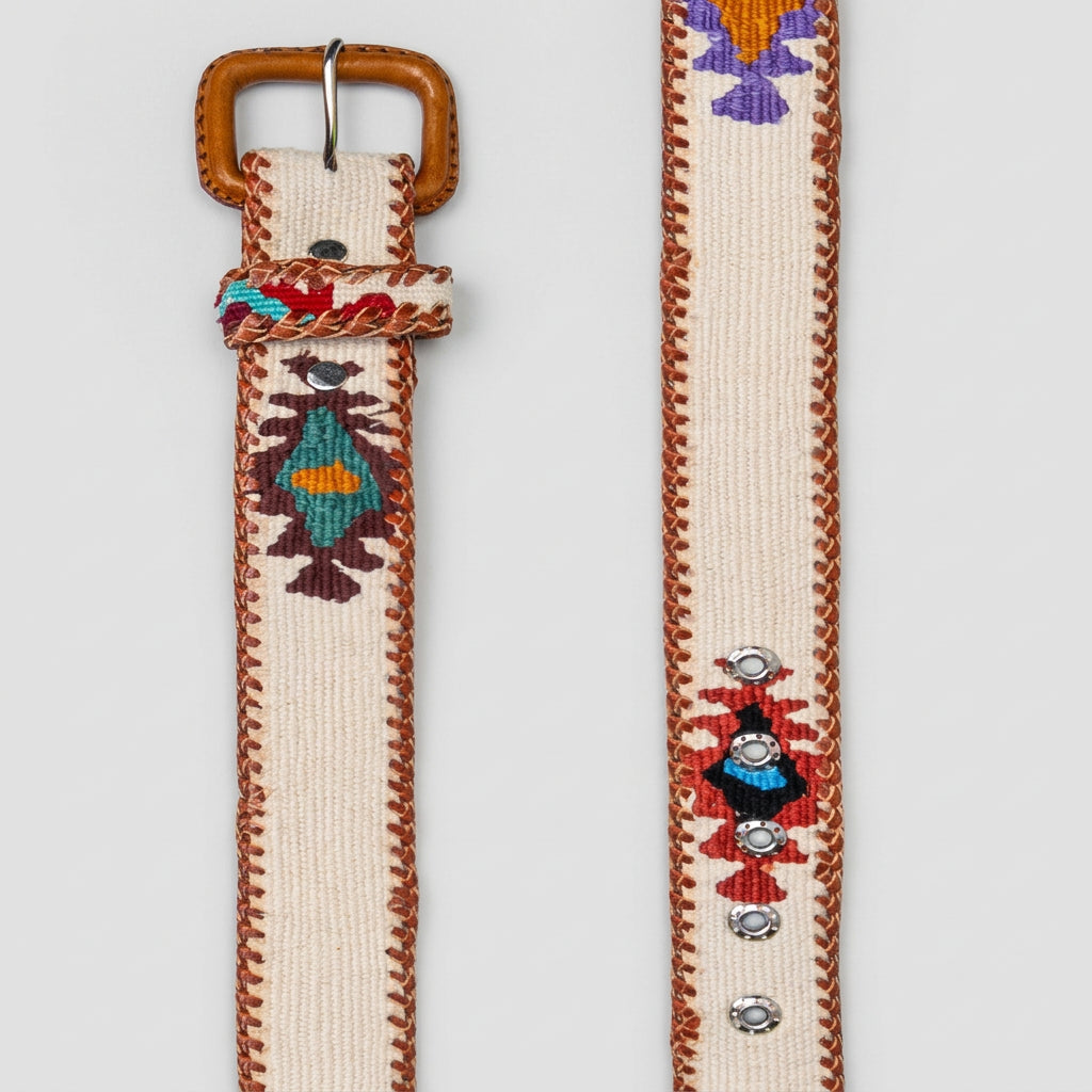 Ceinture tissée unisexe La Mansa Blanc, troisième vue
