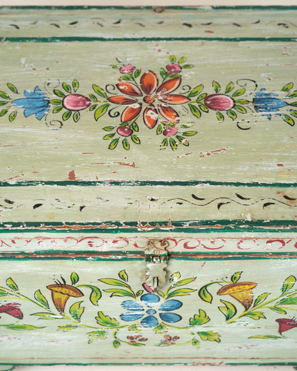 L'ÎLE BLEUE - COFFRE BLEU PEINT À LA MAIN