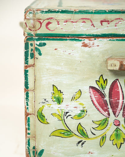 L'ÎLE BLEUE - COFFRE BLEU PEINT À LA MAIN