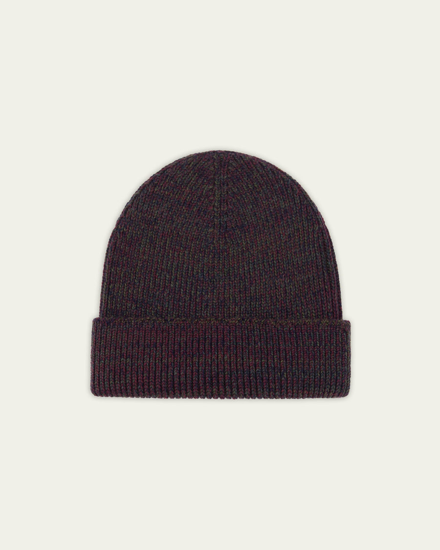NITTO KNITWEAR - Bonnet Ara Chiné Bordeaux/ Kaki