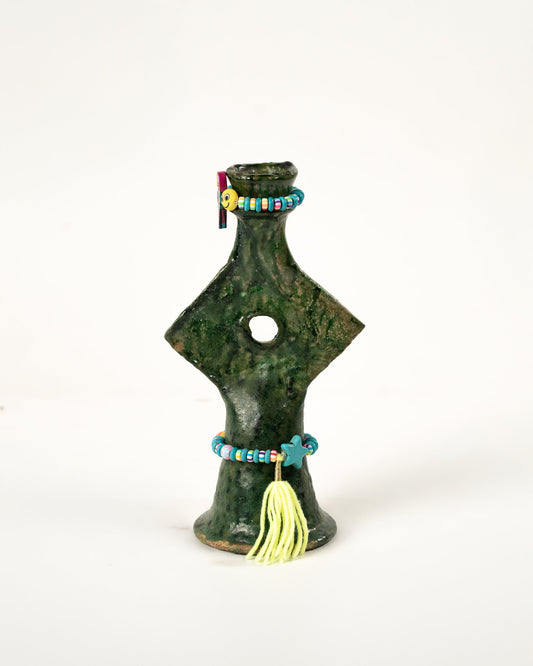 L'ÎLE BLEUE - BOUGEOIR CROIX SMALL VERT