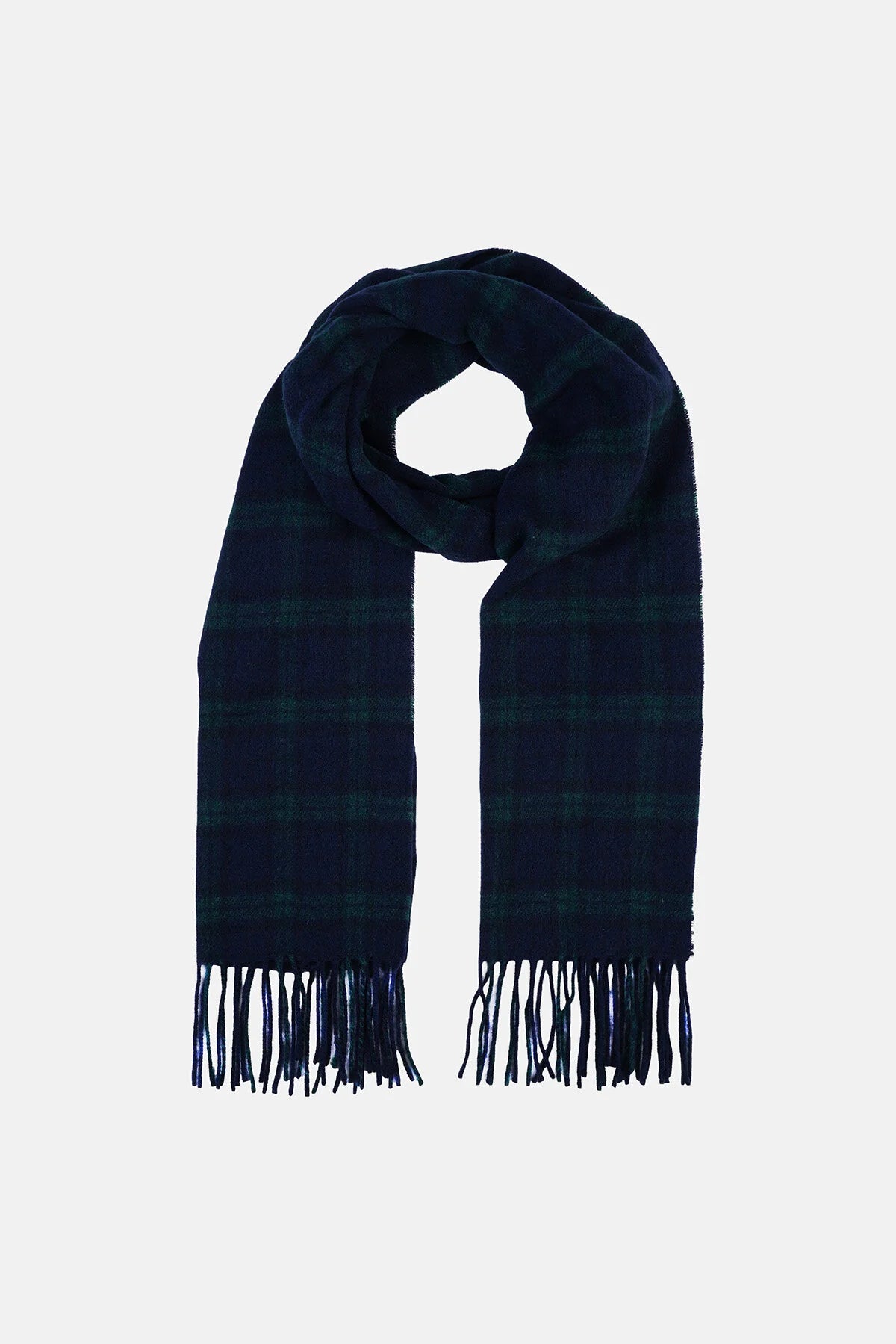 Écharpe homme Baracuta en tartan Blackwatch à franges, troisième vue