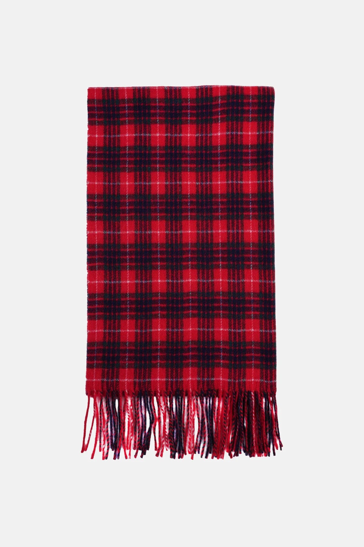 Écharpe homme Baracuta en tartan rouge Fraser à franges, vue principale