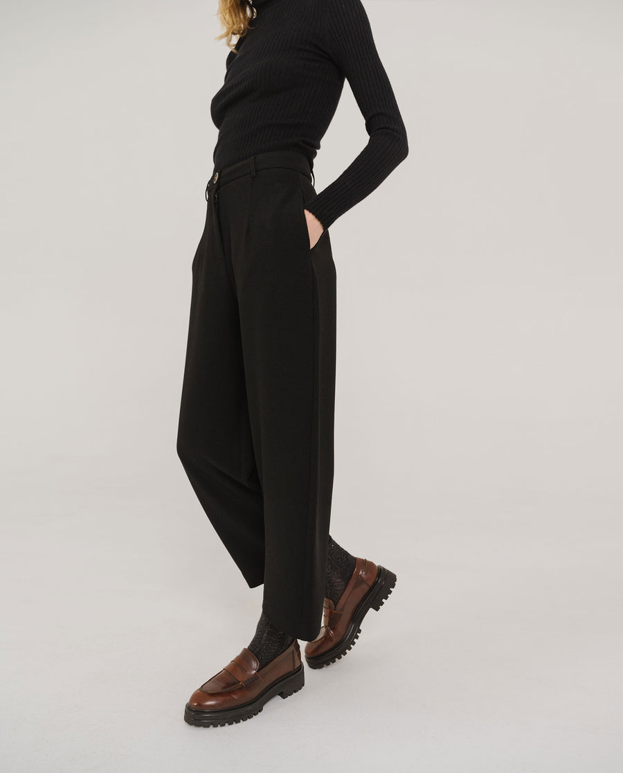 TINSELS - Pantalon Femme Costume 3/4 Noir