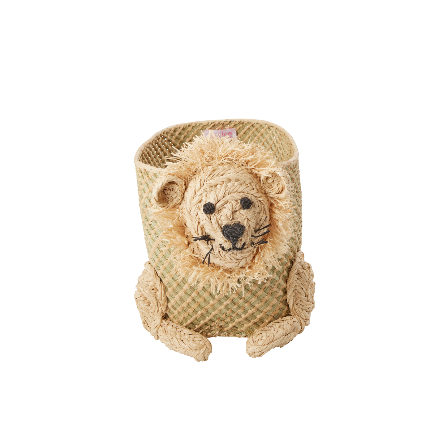 RICE - Panier de Rangement en Raphia Petit Lion