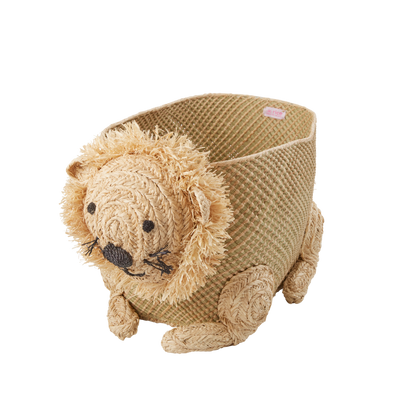 RICE - Panier de Rangement en Raphia Grand Lion