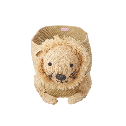 RICE - Panier de Rangement en Raphia Grand Lion