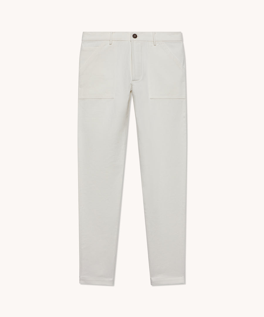 L'ÎLE BLEUE - Pantalon homme Berni écru en twill de coton