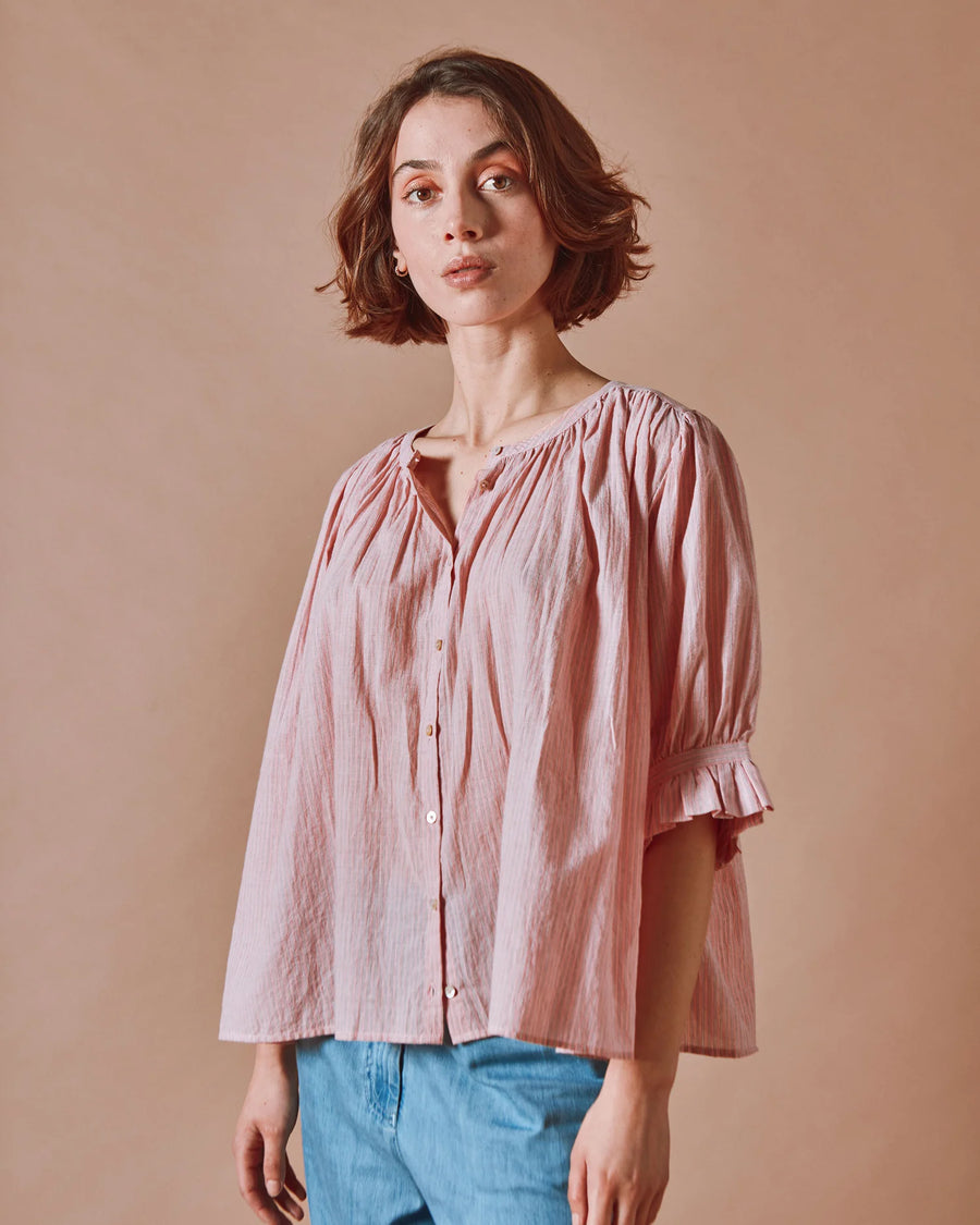 EMILE ET IDA - BLOUSE KHADI À RAYURES