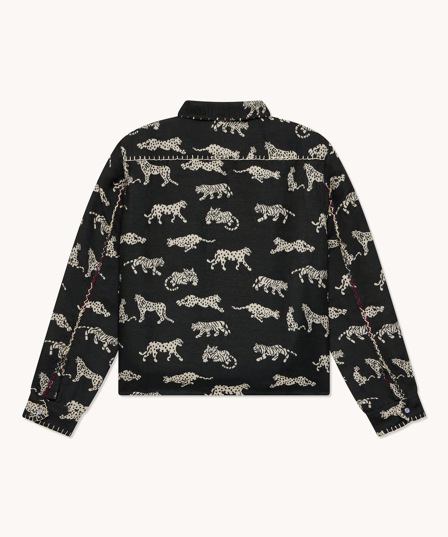 Chemise femme L'Île Bleue Frédérique imprimé tigre noir, deuxième vue