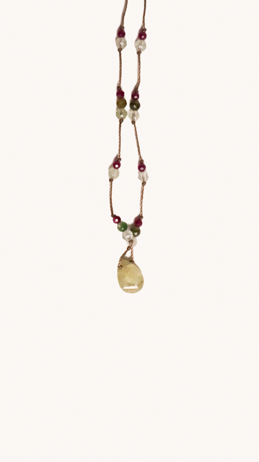 RHAKI ME - Collier Pour Femme En Grenat Vert