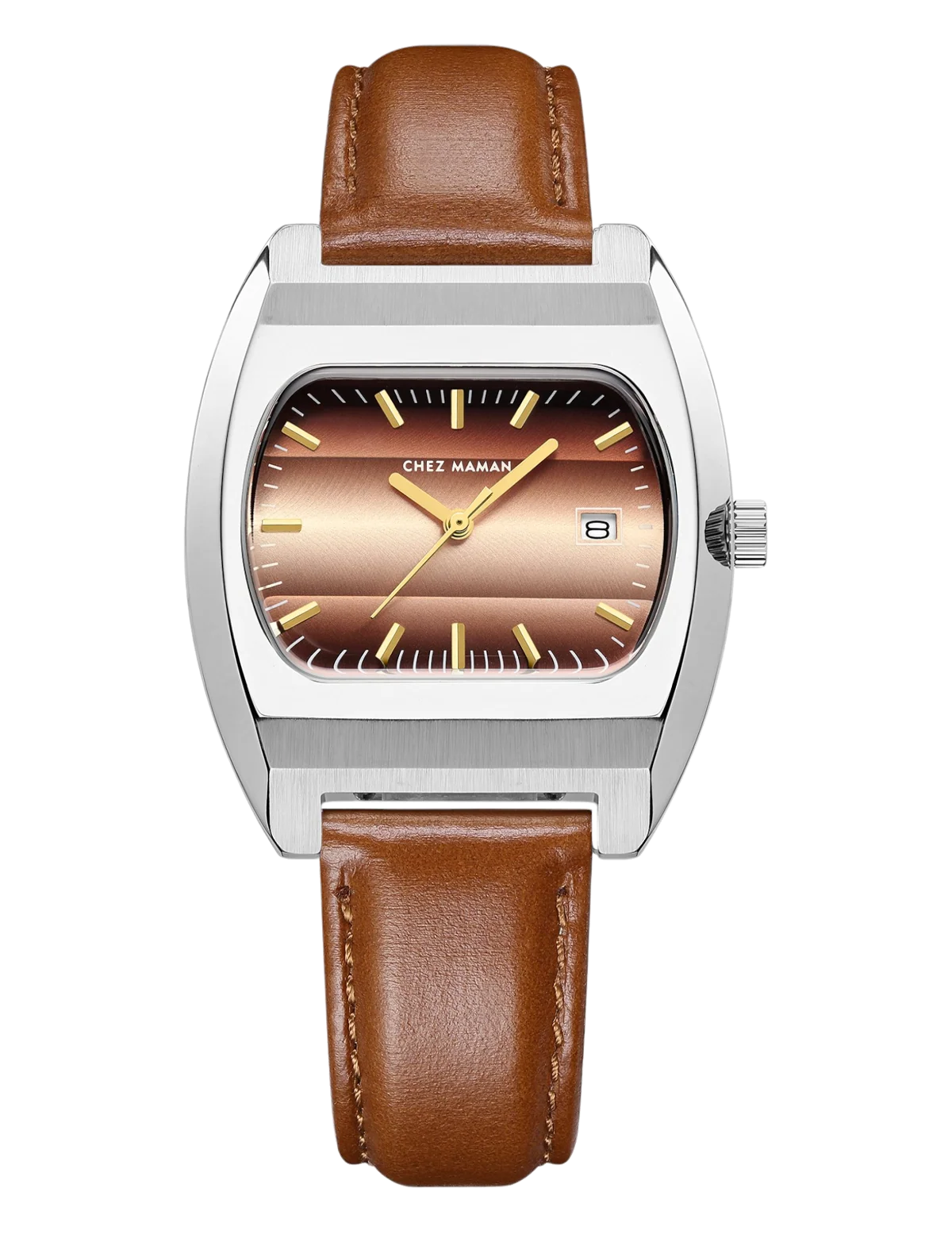 Montre Chez Maman Magnum Copper Sunrise cuir marron, vue principale