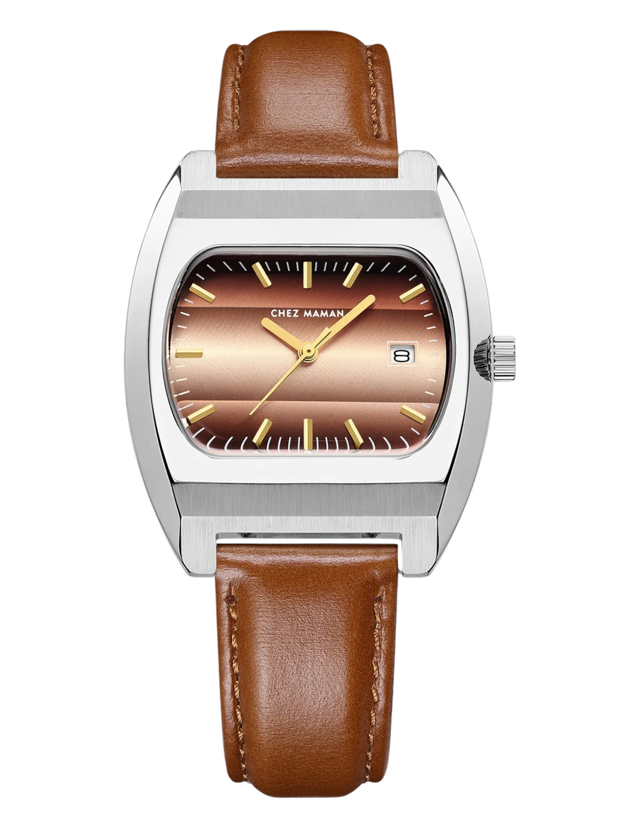 Montre Chez Maman Magnum Copper Sunrise cuir marron, vue principale