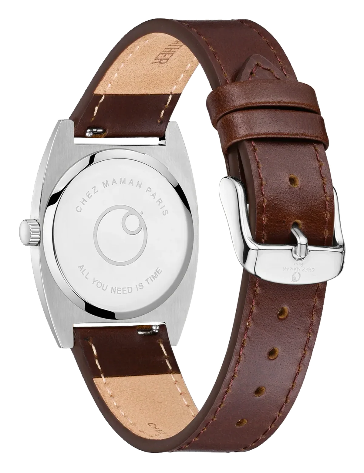 Montre Chez Maman La Phoenix Silver cuir marron, deuxième vue