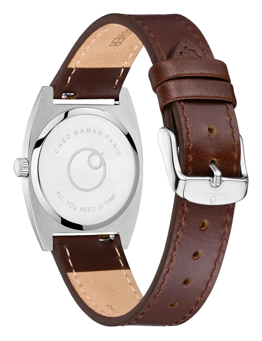 Montre Chez Maman La Phoenix Silver cuir marron, deuxième vue