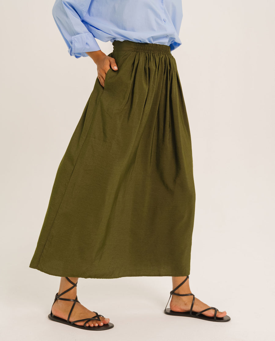 TINSELS - JUPE LONGUE CHRISTIE VERTE