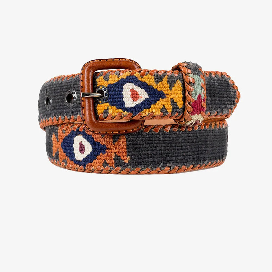Ceinture tissée unisexe La Mansa Gris Foncé, vue principale