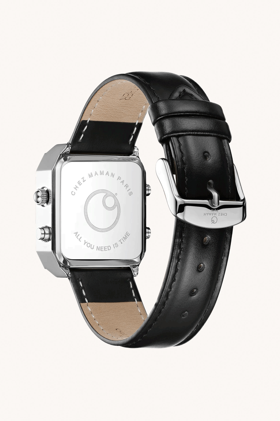CHEZ MAMAN - LA TWIN CUIR SILVER COCONUT BLACK
