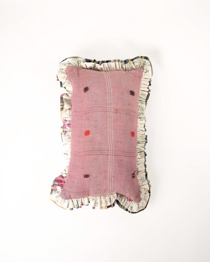 L'ÎLE BLEUE - COUSSIN EN KANTHA MULTICOLOR