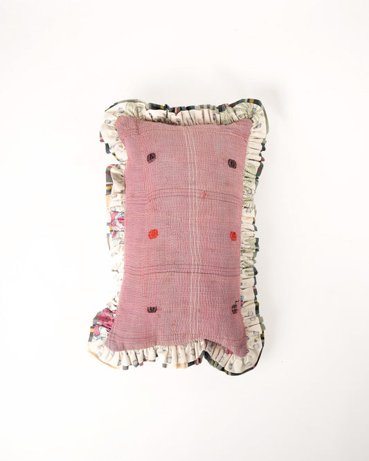 L'ÎLE BLEUE - COUSSIN EN KANTHA MULTICOLOR