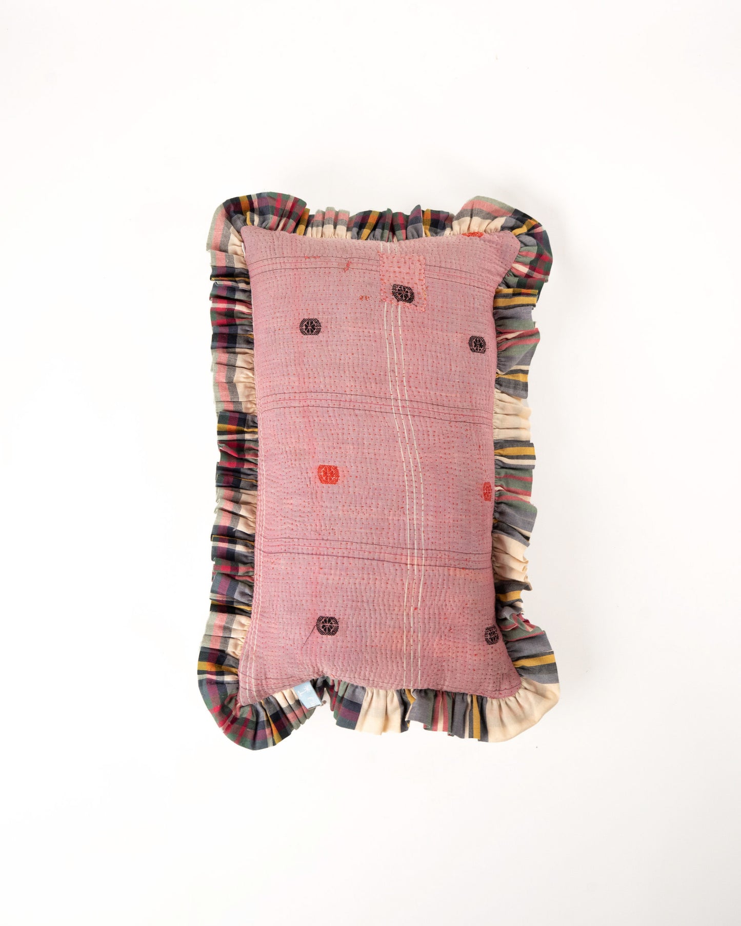 L'ÎLE BLEUE - COUSSIN EN KANTHA MULTICOLOR