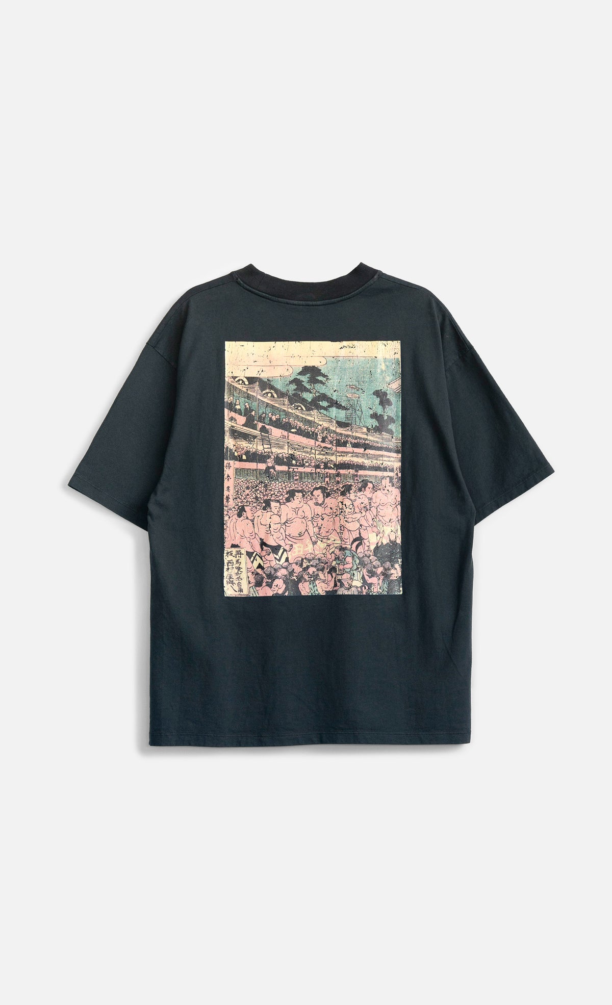 T-shirt homme Wooden Store Crop Toyokuni anthracite, vue principale
