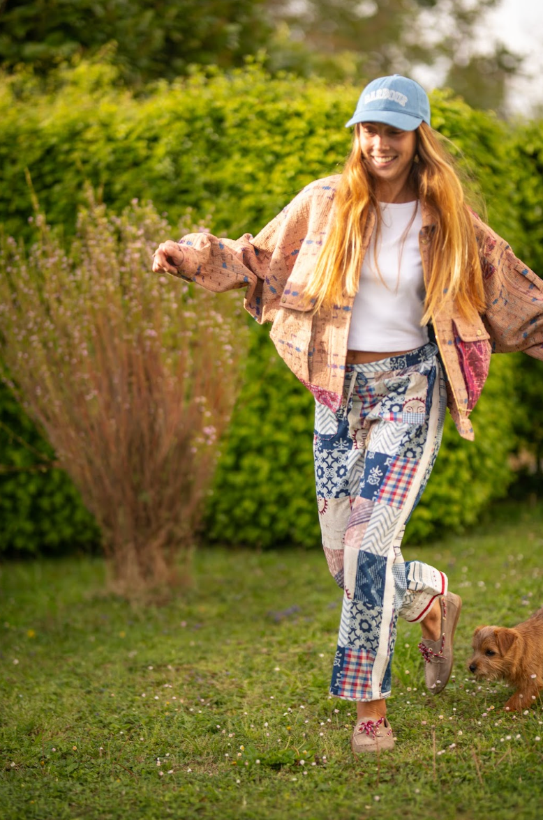 L'ÎLE BLEUE - BLUE AND WHITE PATCHWORK BOUBOU