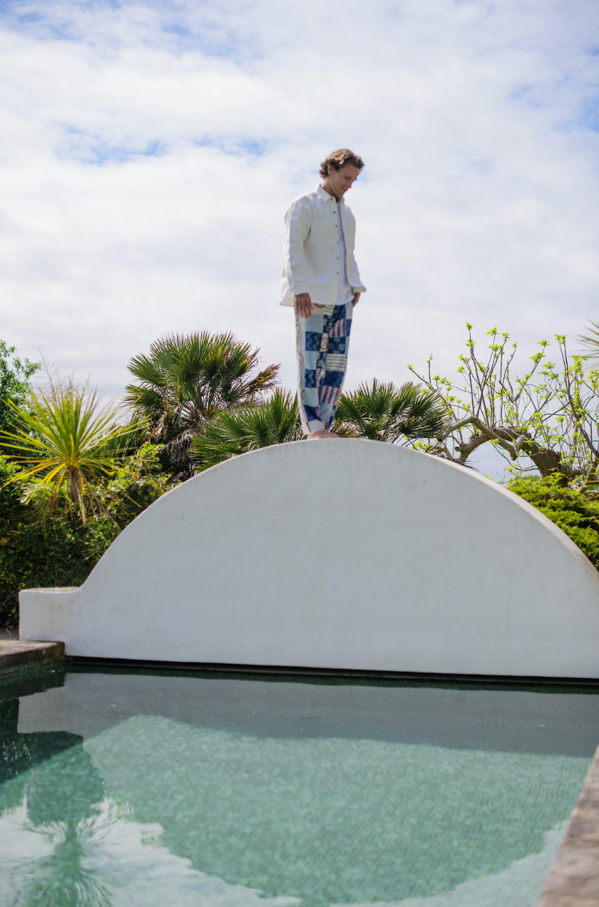 L'ÎLE BLEUE - PANTALON NEW BOUBOU HOMME KANONI PATCHWORK BLEU