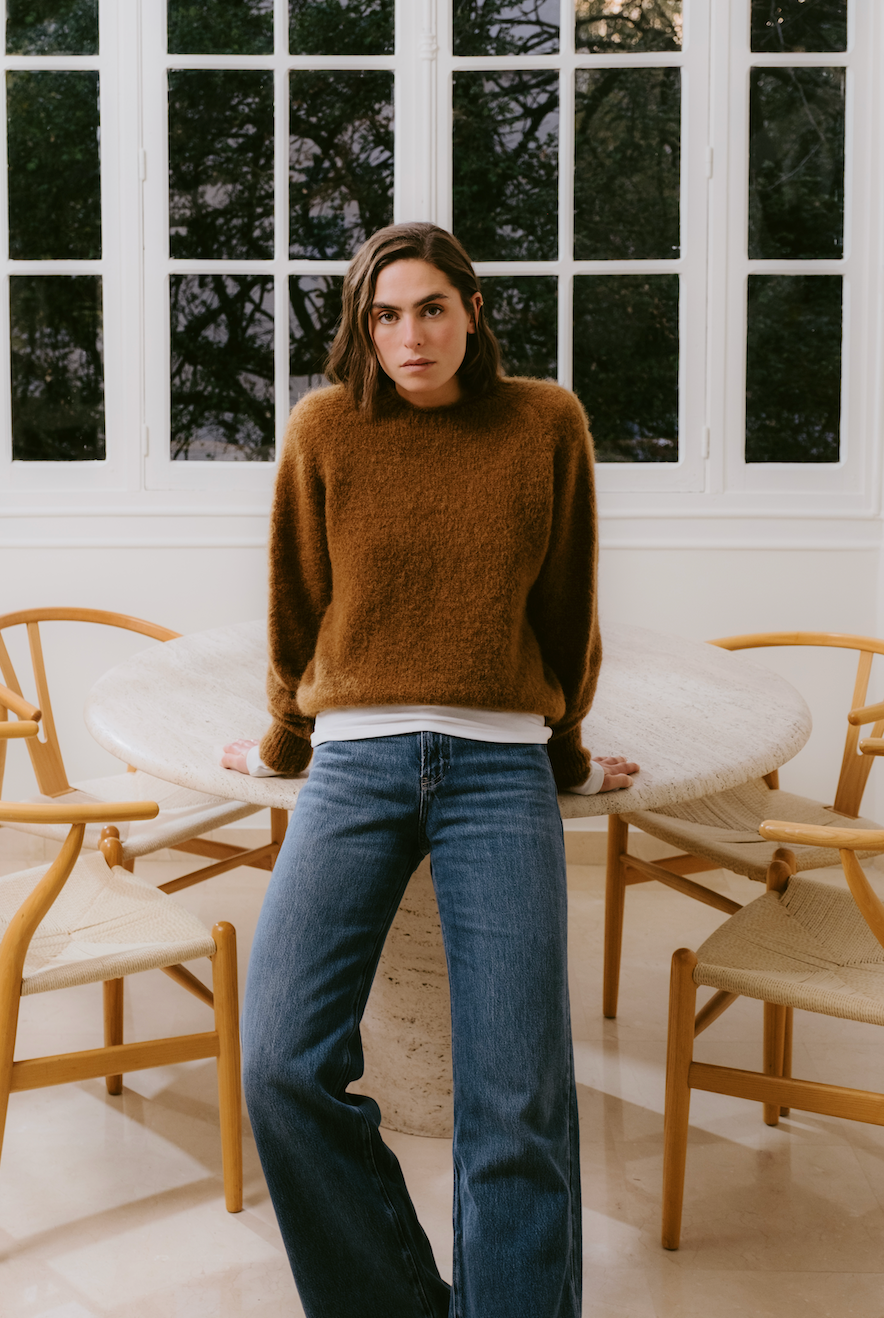 TRICOT JEAN MARC - PULL ANOUCH COL ROND OCRE