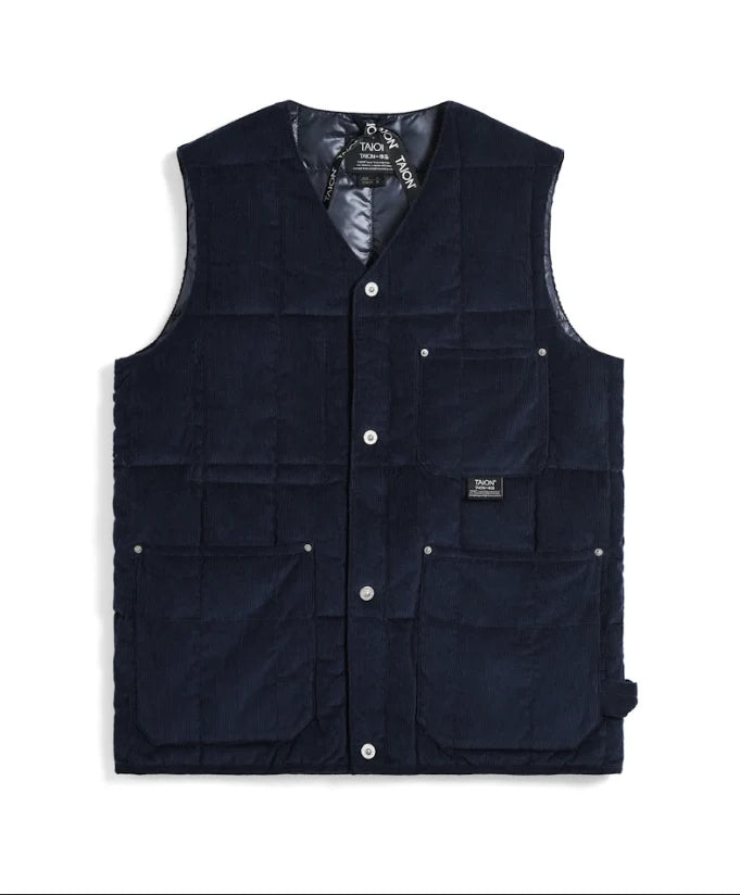 WORK V NECK CORDUROY NAVY