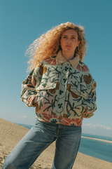 L’ÎLE BLEUE – Blouson Jim Kantha Vert Sherpa Suzani