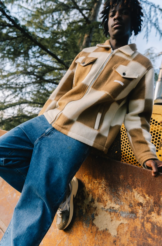 WOODEN - BROWN FOUR-PLATED JACKET