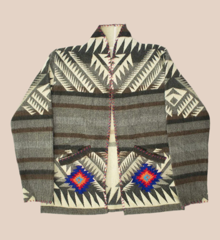 MAISON BADIGO - VESTE CACHUA BRODÉE GRIS