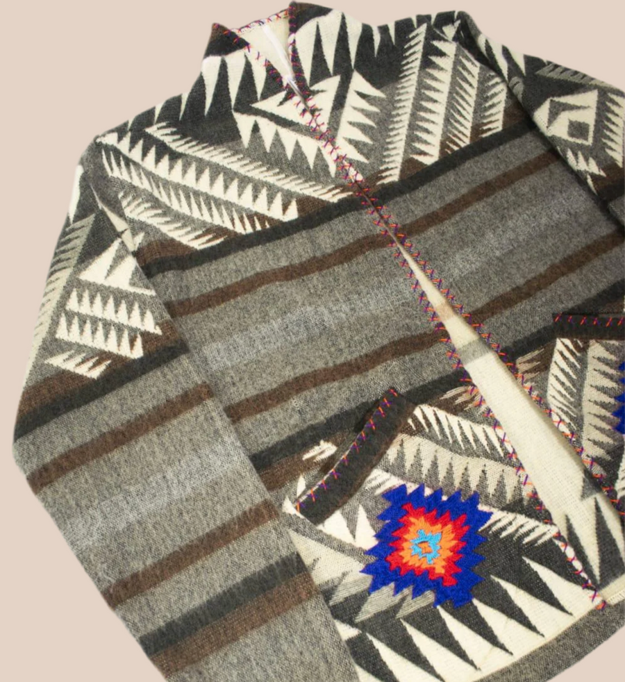 MAISON BADIGO - VESTE CACHUA BRODÉE GRIS