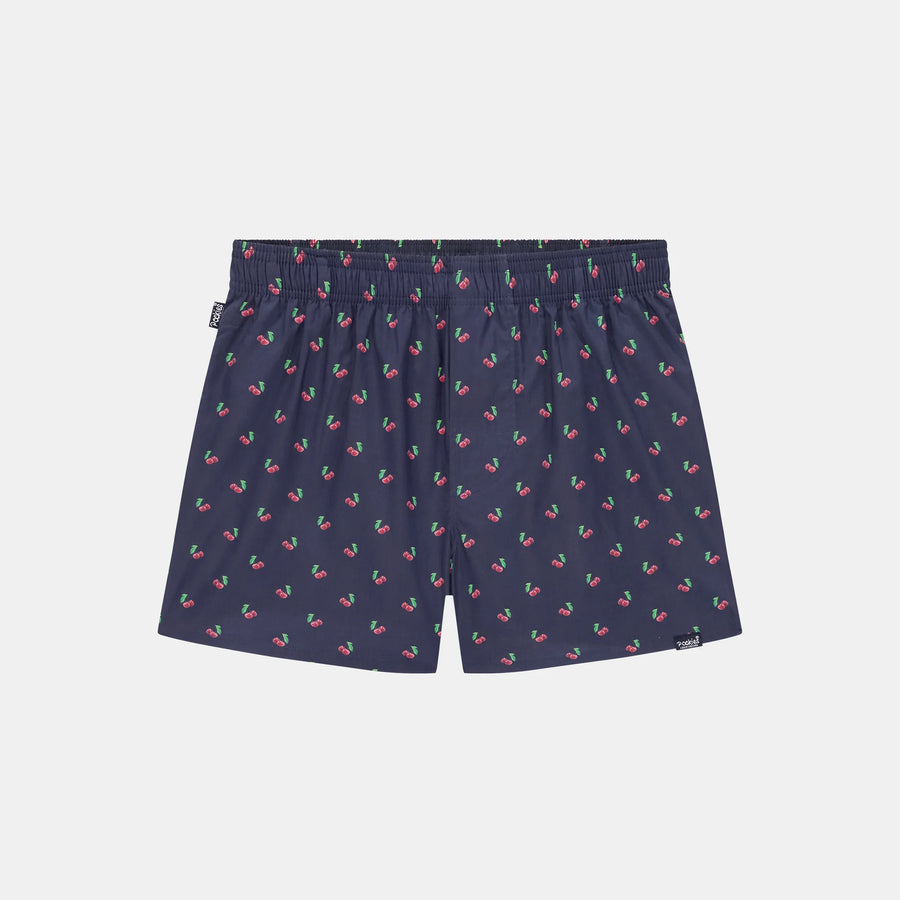 Boxer Pockies Cherry marine à imprimé cerises, vue principale